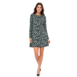 Aniston SELECTED women s mini dress with all-over print long-sleeved dress 88938605 black/green/beige